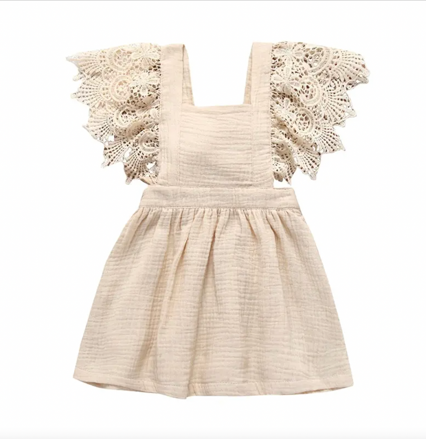 Girls Cotton + Lace Dress