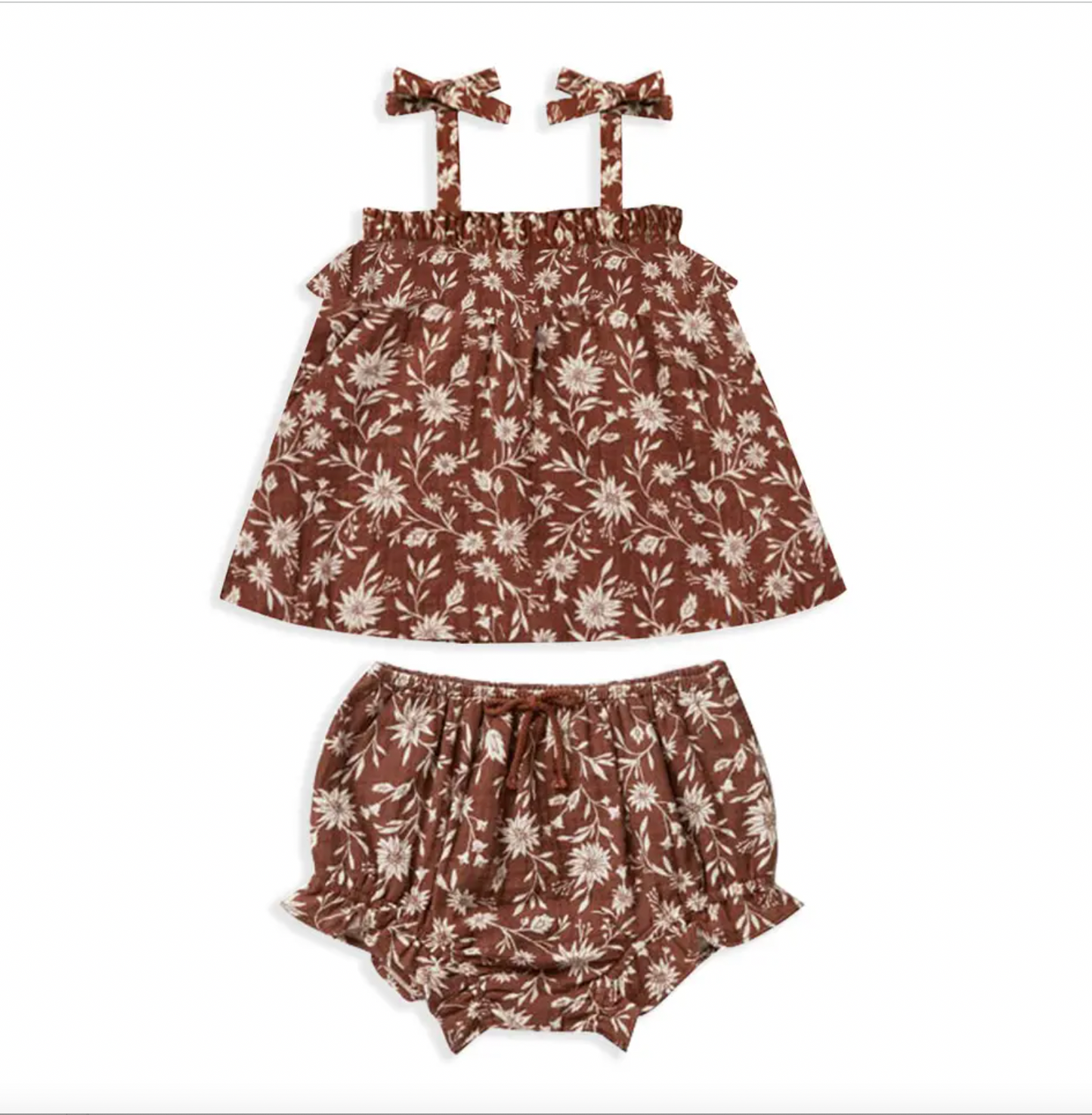 Two-Piece Cotton Singlet + Bloomer Set